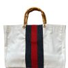 Accessories Tiana | Tiana, Tote Bag With Bamboo Handles- White/Red/Blue