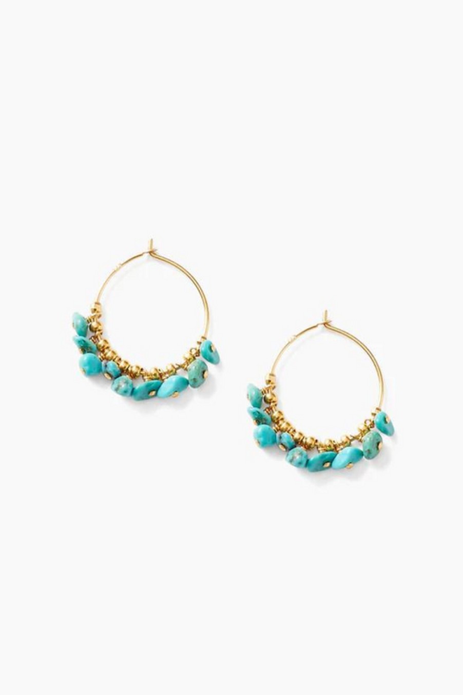 Jewelry Chan Luu | Chan Luu, Turquoise & Gold Heishi Hoops