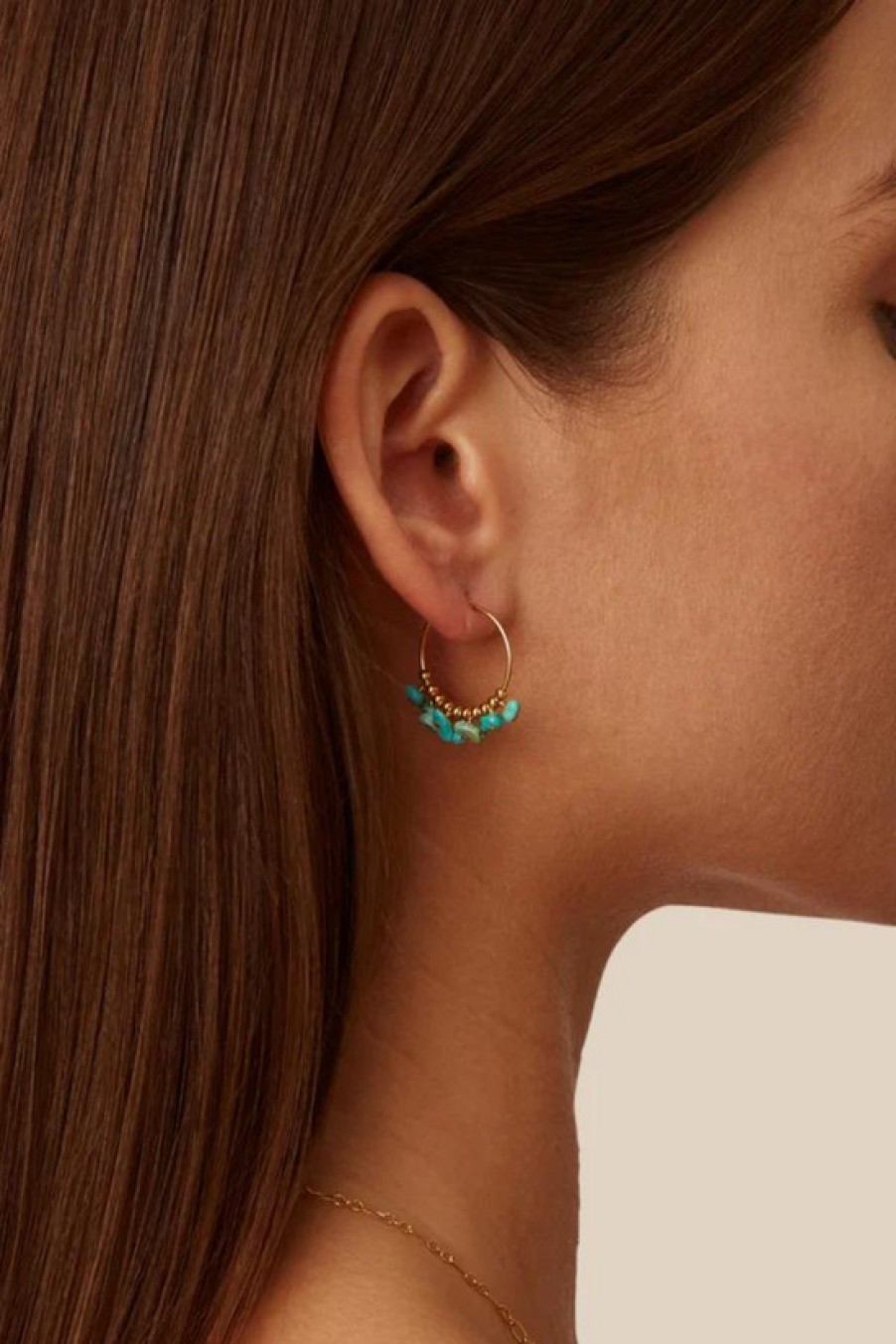 Jewelry Chan Luu | Chan Luu, Turquoise & Gold Heishi Hoops