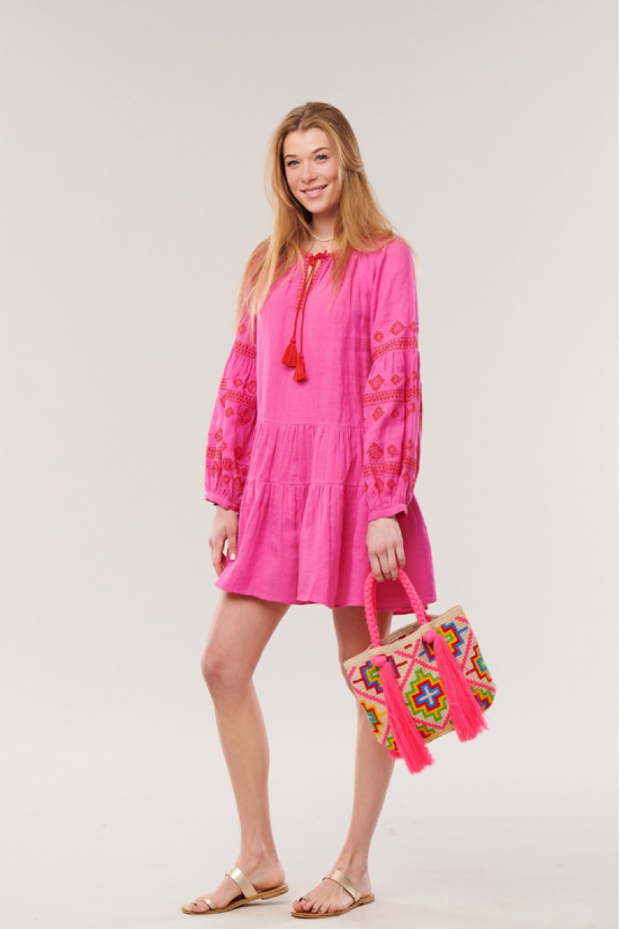 Clothing Benaras | Benaras, Morning Glory Santorini Dress- Fuchsia Red