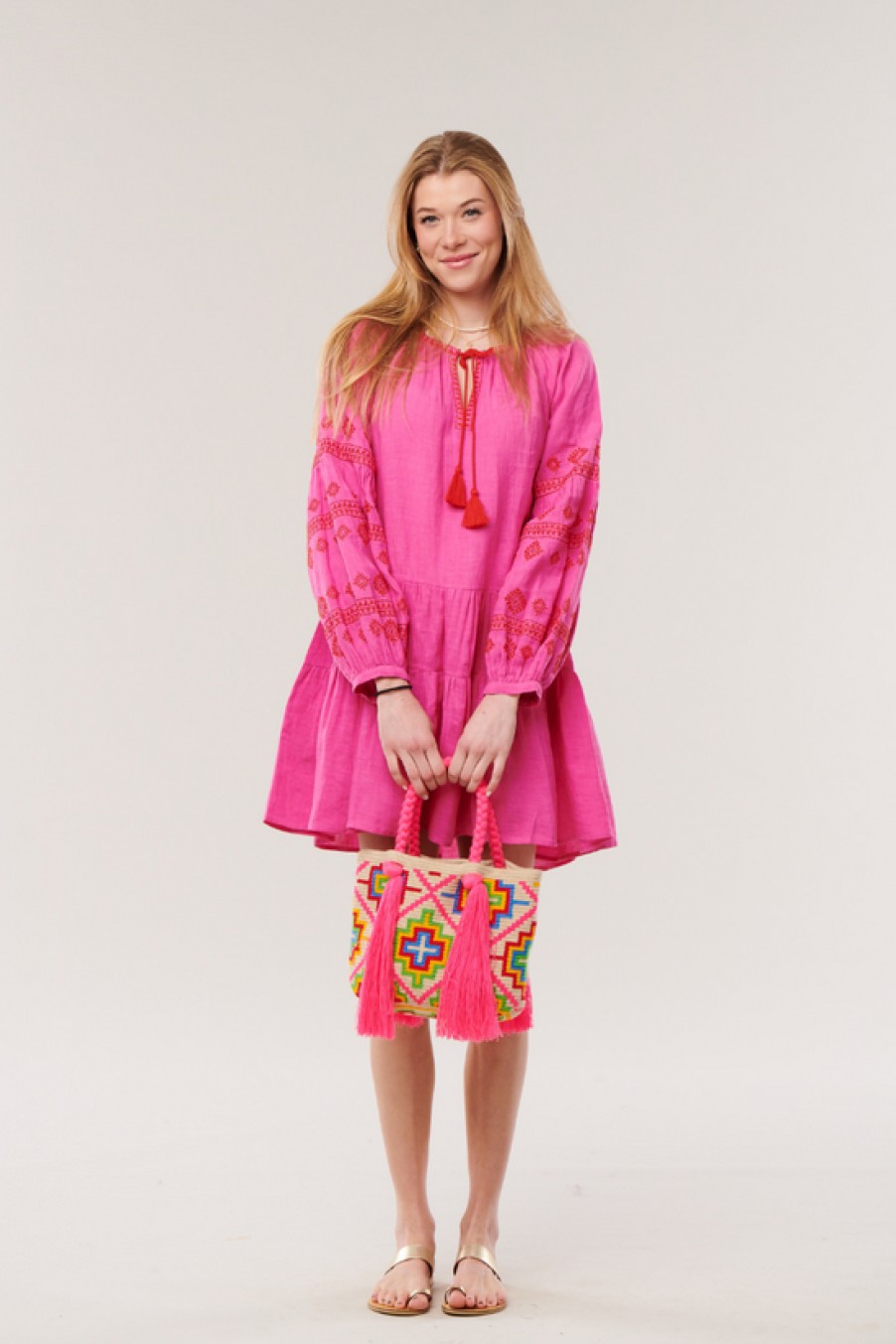 Clothing Benaras | Benaras, Morning Glory Santorini Dress- Fuchsia Red