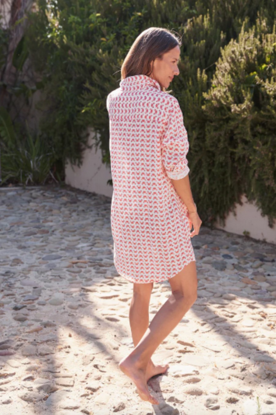 Clothing Frank u0026 Eileen | Frank & Eileen, Mary Woven Button Up Dress- Red Crabs