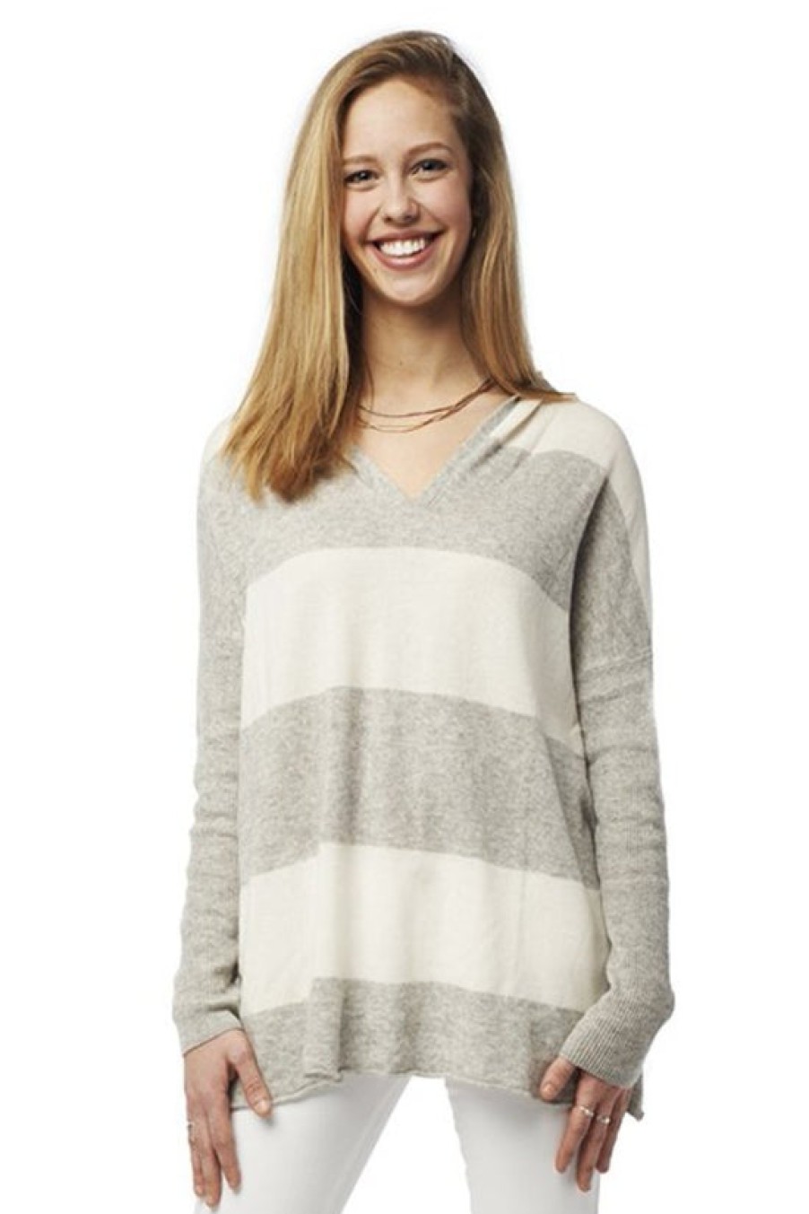 Clothing Snapdragon Designs | Cashmere Oversized Striped Hoodie